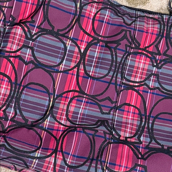 Coach Poppy Tartan Plaid Carryall Bag F15480 - Picture 5 of 16